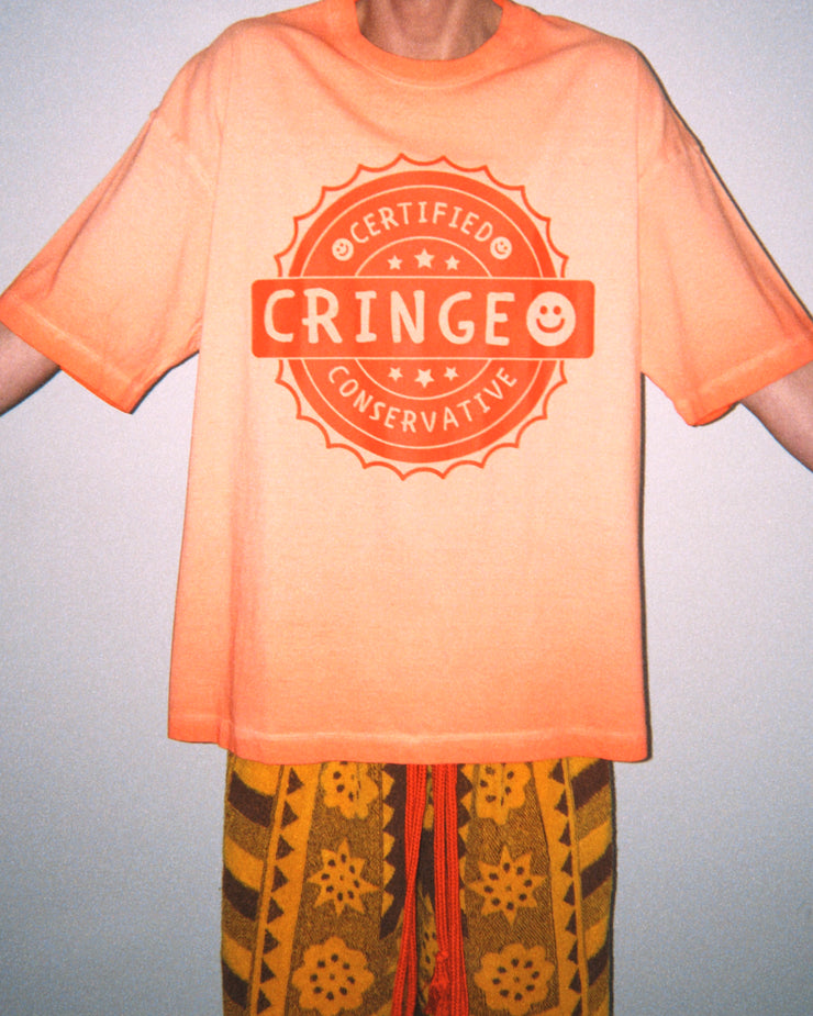 CERTIFIED CONSERVATIVE CRINGE TEE IN TANGERINE